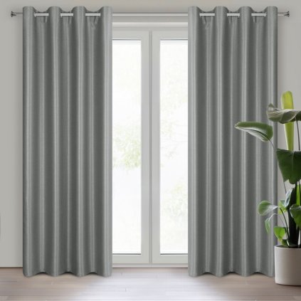 79770 sivy zatemnovaci lesky zaves selina na kruzkoch 140x250 cm