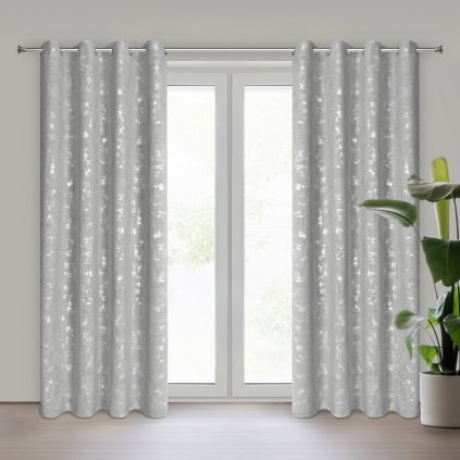 79737 strieborny zaves v eko style solana na kruzkoch 140x250 cm
