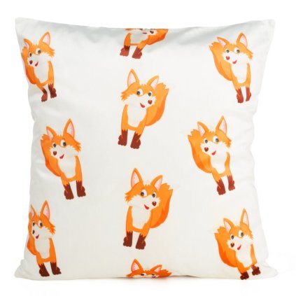 80385 biela detska zamatova obliecka na vankus dizajn 05 kids 45x45 cm