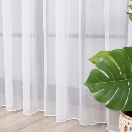 Bílá elegantní záclona KIARA s olůvkem (Výška A 100 - 137, Šířka 100)