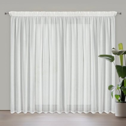 82338 biela sifonova zaclona s lesklou mramorovou potlacou na paske hera 300x270 cm