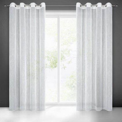 82254 biela zaclona s efektom dazda na kruzkoch monic 140x260 cm