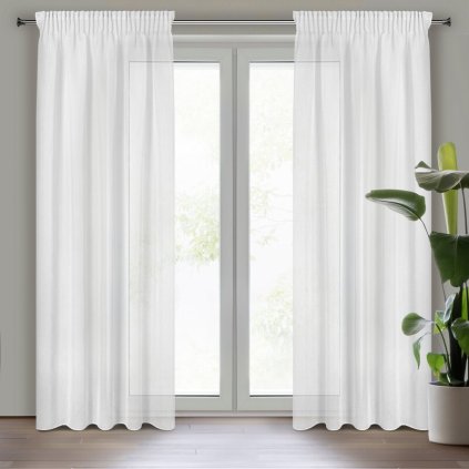 81852 biela zaclona s leskom na paske margo 140x270 cm