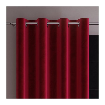 81630 cerveny zatemnovaci zamatovy zaves na kruzkoch velvi 140x260 cm