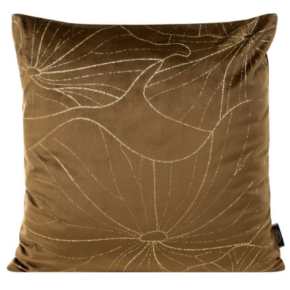80982 hneda zamatova obliecka na vankus carla 45x45 cm