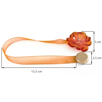 83190 magneticka spona na zavesy m2 oranzova kvet