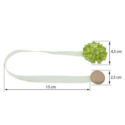 83172 magneticka spona na zavesy m31 svetlozelena kvet