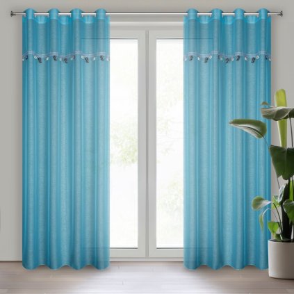 81195 modra detska etaminova zaclona s motivom 3d auticiek na kruzkoch car 140x250 cm