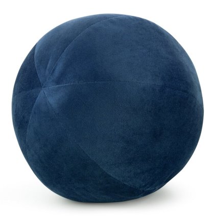 80118 modry dekorativny zamatovy vankus v tvare gule gaja4 priemer 24 cm