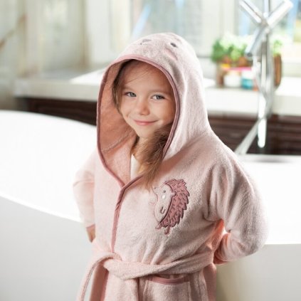 81582 ruzovy detsky frote zupan s kapucnou baby68 4 6 rokov