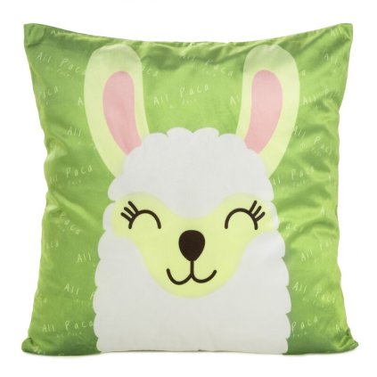 80364 zelena detska zamatova obliecka na vankus dizajn kids 45x45 cm