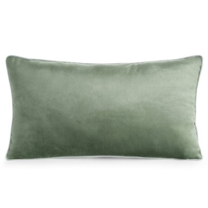 80193 zelena zamatova obliecka na vankus s kontrastnym lemovanim gaja3 30x50 cm