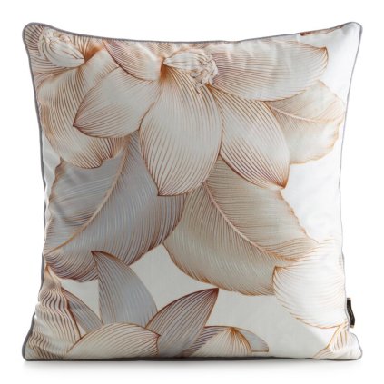 80601 zlata zamatova obliecka na vankus s dizajnerskou potlacou velvet 45x45 cm
