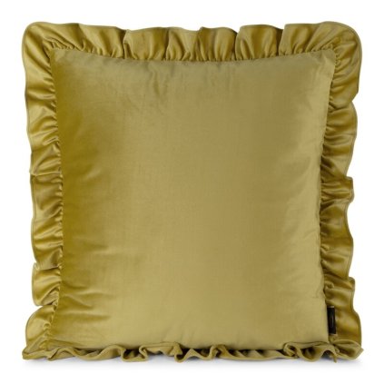 80871 zlta zamatova obliecka s volanmi brenda 60x60 cm