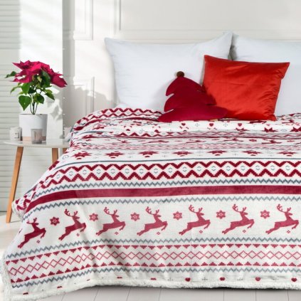 83778 biela vianocna deka koc 150x200 cm
