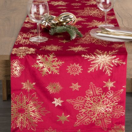 83883 vianocny obrus joy cerveny 40x140 cm