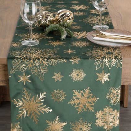 83880 vianocny obrus joy zeleny 40x140 cm