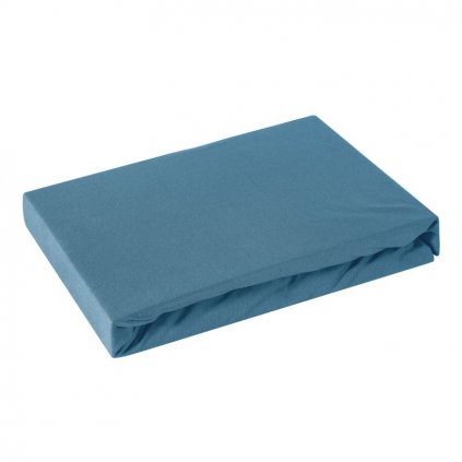 17451 modra bavlnena jersey postelna plachta 220x200 30 cm