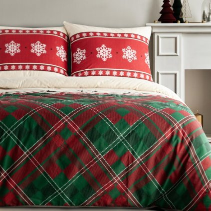 84864 vianocne bavlnene postelne obliecky austin 140x200 cm 1x70x80 cm