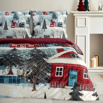 84783 vianocne satenove postelne obliecky niko 220x200 cm 2x70x80 cm