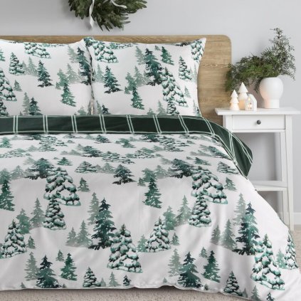 84816 vianocne satenove postelne obliecky winter 140x200 cm 1x70x80 cm