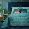 13371 tyrkysovy zamatovy prehoz na postel aluvia 220x240 cm