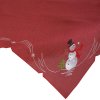 18507 2 vianocny cerveny obrus gaja zdobeny vysivkou so snehuliakom 85 x 85