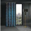 21657 modry zamatovy zaves musa 2 s botanickym vzorom 140x250 cm