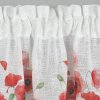 32109 2 biela zaclona na paske mari s potlacou makov 150x30 cm