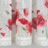32109 3 biela zaclona na paske mari s potlacou makov 150x30 cm