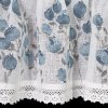 33501 3 biela zaclona pola s potlacou modrych kvetov 150x30 cm