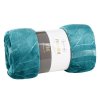 58293 4 tyrkysova flano deka ginko4 s potlacou 150x200 cm