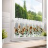 62722 6 vitrazkova zaclona gerda s kvetmi slnecnice 150x30 cm