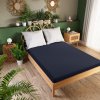 72867 1 tmavo modra frote postelna plachta s gumickou dreamy premium 220 x 200 cm