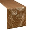 73341 2 hnedy zamatovy behun na stol blink16 s kvetinovym vzorom 35x220 cm