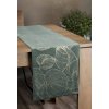 73200 mentolovy zamatovy behun na stol blink16 s kvetinovym vzorom 35x180 cm