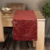 73431 1 tehlovy zamatovy behun na stol blink18 s kvetinovym vzorom 35x220 cm