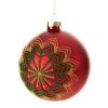 74511 cervena sklenena vianocna gula 10 cm sada 4 ks