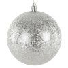 74685 strieborna plastova vianocna gula 10 cm sada 4 ks