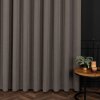 Hnědá záclona PETRA v přirozeném vzhledu ukončená olůvkem (Výška A 100 - 137, Šířka 100)