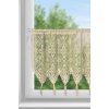 83226 bezova vitrazova zaclona s cipkou strapcami na tuneli martha 150x60 cm
