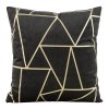 81012 cierna zamatova obliecka na vankus so zlatou geometrickou potlacou moly 45x45 cm