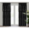 82128 cierny zamatovy zaves s volanmi na paske aura 140x270 cm