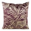 81060 fialova zamatova obliecka na vankus so zlatou potlacou botanickych listov verona 45x45 cm