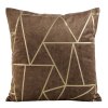 81000 hneda zamatova obliecka na vankus so zlatou geometrickou potlacou moly 45x45 cm