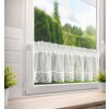 83070 5 kremova vitrazova zaclona zdobena cipkou na tuneli gabi 150x30 cm