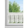 83070 kremova vitrazova zaclona zdobena cipkou na tuneli gabi 150x30 cm