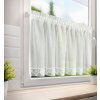 83073 5 kremova vitrazova zaclona zdobena cipkou na tuneli gabi 150x60 cm