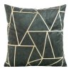 81018 mentolova zamatova obliecka na vankus so zlatou geometrickou potlacou moly 45x45 cm