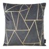 81039 siva zamatova obliecka na vankus so zlatou geometrickou potlacou moly 45x45 cm
